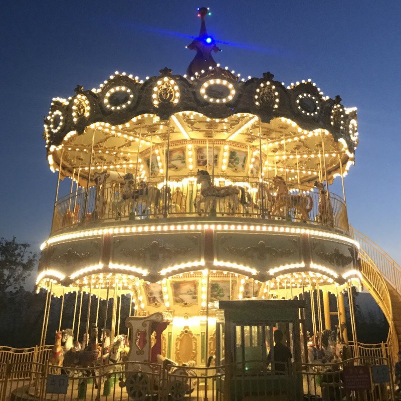 Merry Go Around Luxury Double-Deck Golden Carousel